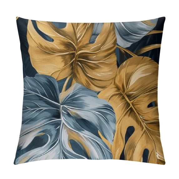 JRXY Palm Leaves with Lush Branches and Leaves Tropical Jungle Palm Leaves Short Plush Pillowcase 1 Piece White