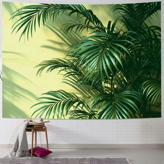 JRXY Palm Leaves with Lush Branches and Leaves Tropical Jungle Palm Leaves Tapestry Painting