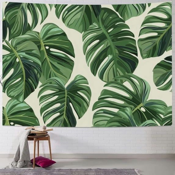 JRXY Palm Leaves with Lush Branches and Leaves Tropical Jungle Palm Leaves Tapestry Painting