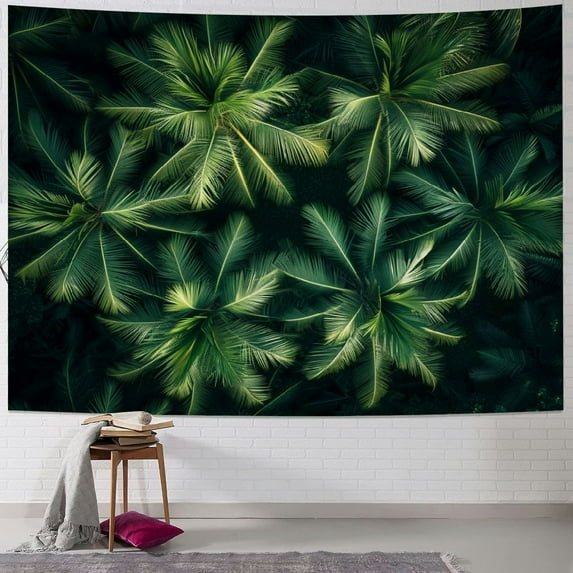JRXY Palm Leaves with Lush Branches and Leaves Tropical Jungle Palm Leaves Tapestry Painting