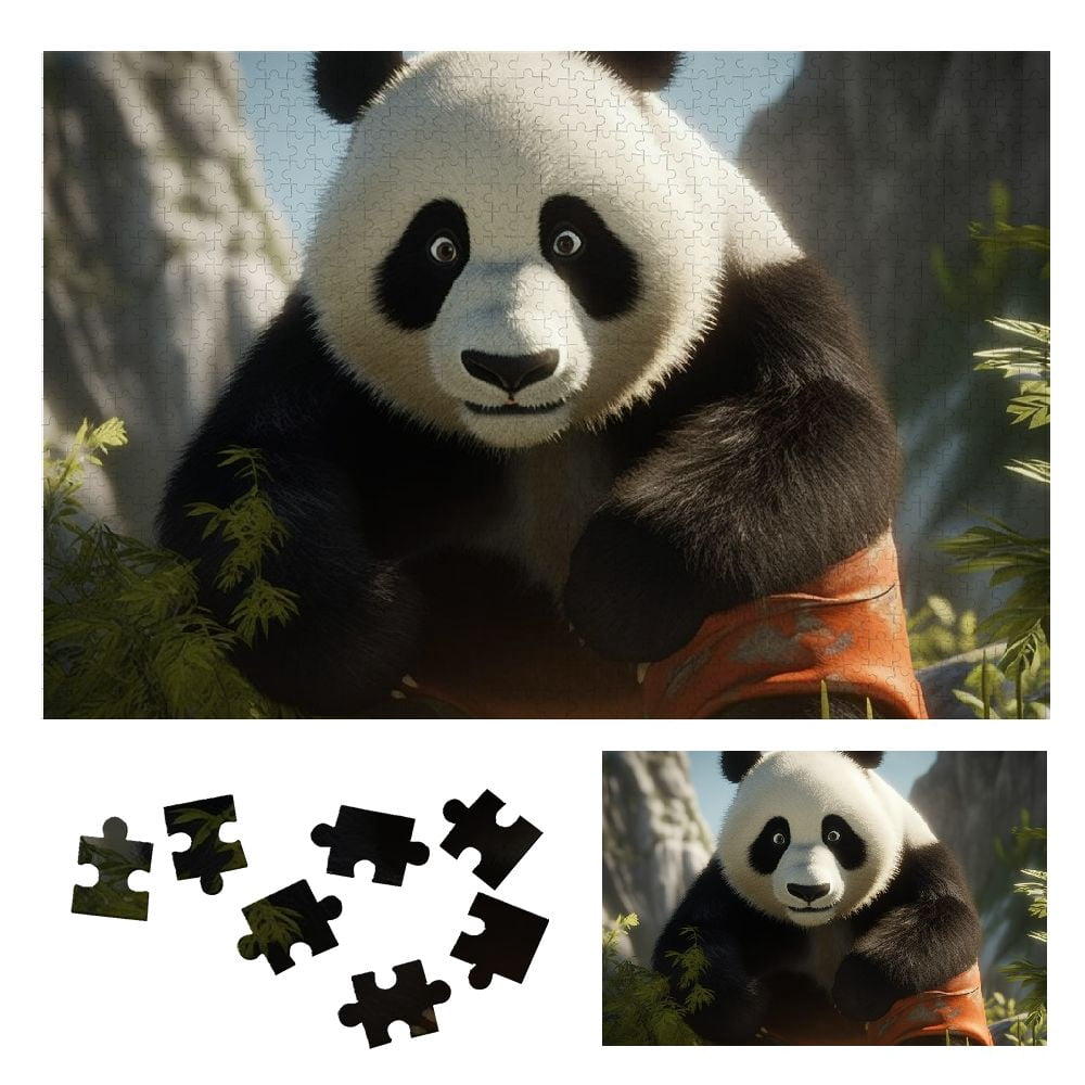 JRXY Panda Bear Wooden Jigsaw Puzzle for Adults and Kids - Premium Eco ...