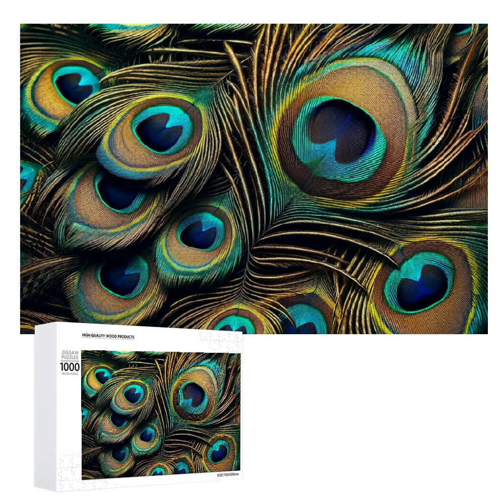 MAKUARI Chromatic Feathers Wooden Puzzle - 200 Piece Unique Shape Jigsaw For Adults