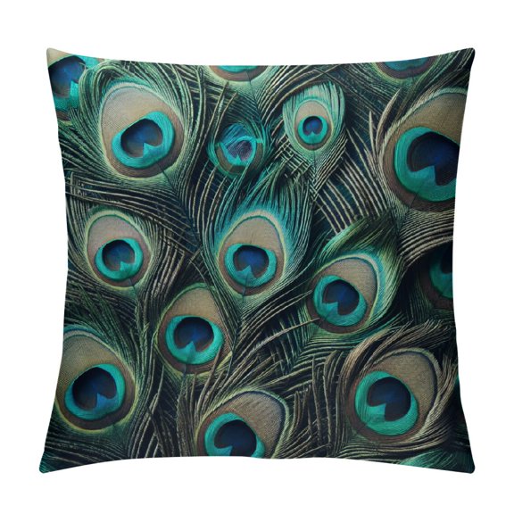 JRXY  Peacock Features Pillowcase Abstract Elegant Wild Animal Feather Super Soft Cozy Pillow Case Fade, Stain Resistant with Envelope Closure Pillow Cover Colorful King White