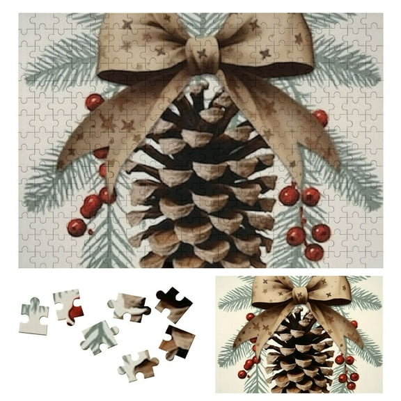 JRXY Pine Cone Wooden Jigsaw Puzzle Challenging Difficult Wood Puzzles for Adults Gift for Family Friends 300 PCS