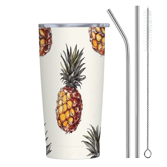 JRXY Pineapple Pattern 20oz Car Straw Cup with Straw 20oz