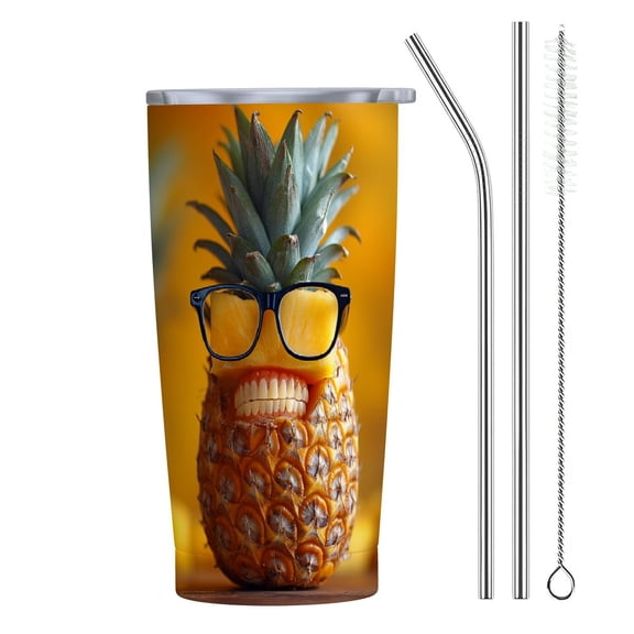 JRXY Pineapple Pattern 20oz Car Straw Cup with Straw 20oz