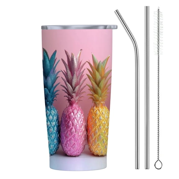 JRXY Pineapple Pattern 20oz Car Straw Cup with Straw 20oz