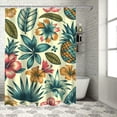 thumbnail image 1 of JRXY Pineapple Tropical Palm Leaves and Flowers Outdoor Shower Curtain Multiple Sizes White, 1 of 7