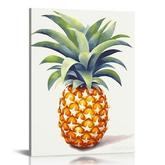 JRXY Pineapple Wall Decor Modern Tropical Pictures Canvas Art Colorful Fruit Prints Abstract Hawaiian Painting for Bedroom Kitchen Living Room Office Home Décor 12x16 in