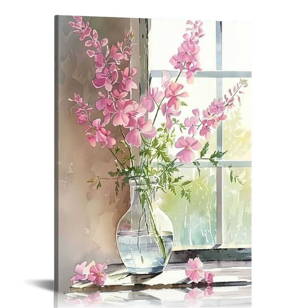 JRXY Pink Flower Canvas Wall Art Nature Sunrise Wall Decor Floral in ...