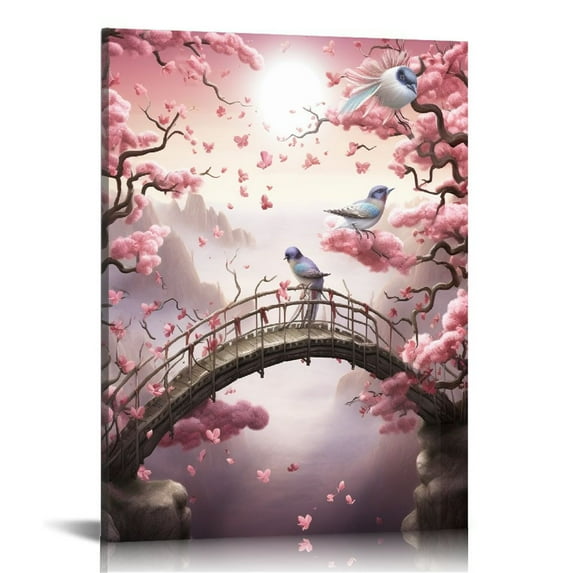 JRXY Pink and Grey Canvas Wall Art for Living Room Bedroom Bathroom Girls Pink Paris Theme Room Decor London Big Ben Tower Eiffel Golden Gate Bridge with Butterfly Painting Wall Decor pattern3