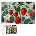 thumbnail image 1 of JRXY Pink Strawberries Watercolor Style Wooden Jigsaw Puzzle Challenging Difficult Wood Puzzles for Adults 1000 PCS, 1 of 4