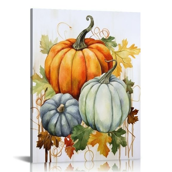 JRXY Pumpkin Decor Wall Art Halloween Themed Canvas Wall Decor for Kitchen Bedroom Living Room Home Decorations Farmhouse Fall Pictures Autumn Harvest Festival Party Posters Dinner 12x16 in