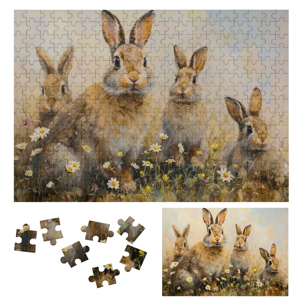 Rabbits Ruzzle JRXY Rabbits Flowers Beatrix Potter Wooden Puzzle Gift for Family ...