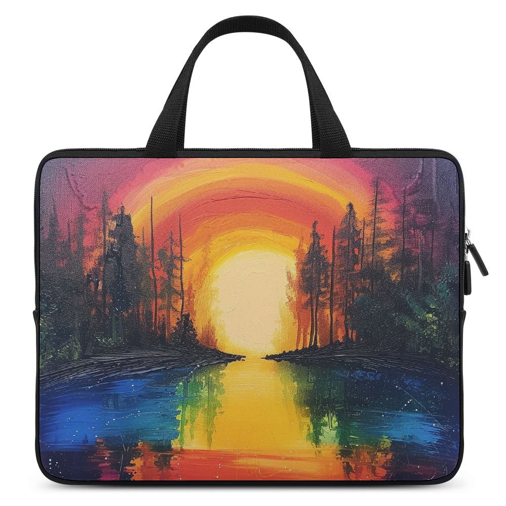 JRXY Rainbow Forest Laptop Bag Diving Fabric Computer Protective Handle Case Neoprene Tablet Cover 10inch