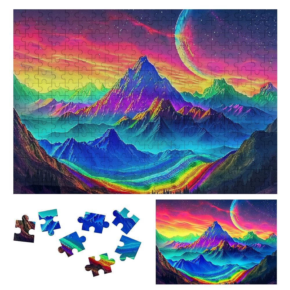 JRXY Rainbow Sky Stars Wooden Puzzle for Adults and Kids - Impossible ...