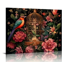 JRXY Red Rose Wall Art for Couples Master Bedroom Decor Red and Black Flower Pictures Bathroom Accessories Wall Canvas Print Romantic Love Floral Poster Living Room Kitchen Home Decoration  20x16in