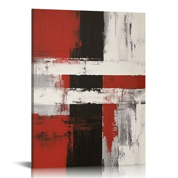 JRXY Red and Black Wall Art-Abstract Picture Canvas Print Wall Painting Modern Artwork Canvas Wall Art for Living Room Home Office Décor picture 1