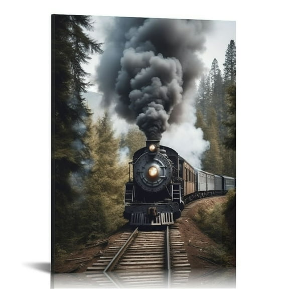 JRXY  Retro Steam Engine Train Poster Home Kitchen Wall Decorative Posters Prints  16x20 in
