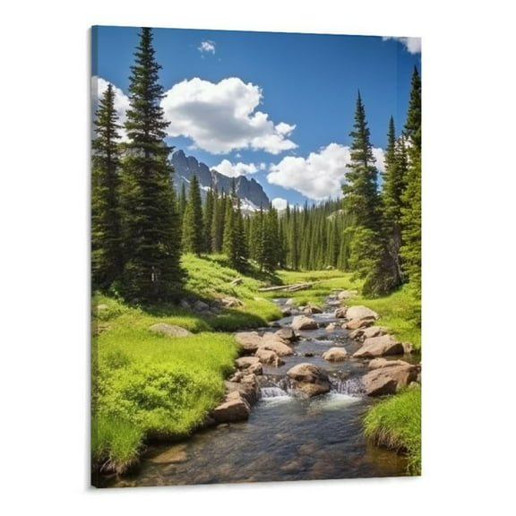 JRXY Rocky Mountain National Park Canvas Wall Art Print Colorado Artwork 16x20 Inch Home Decor 16x20in