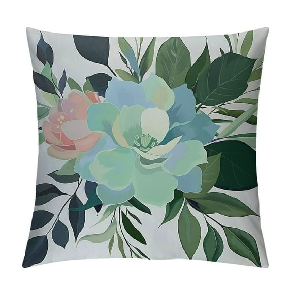 JRXY Sage Green Pillow Covers Succulent Throw Pillow Cushion Cover Plant Cactus Flower Agave Aloe Leaf Pillow Covers Super Soft Tropical Summer Home Decor Pillowcases White