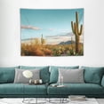 thumbnail image 1 of JRXY  Saguaro Tapestry, Sun Goes down in Desert Prickly Pear Cactus Southwest Texas National Park, Wide Wall Hanging for Bedroom Living Room Dorm 40x30in, 1 of 7