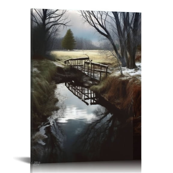 JRXY Sceneries One Winter Morning Poster Canvas Poster Wall Art Decor Print Picture Paintings for Living Room Bedroom Decoration Frame: Frame: 12x16 in