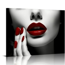 JRXY  Sexy Red Lips Woman Poster Canvas Wall Art Printins Picture home Decor  20x16in