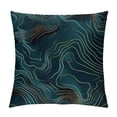 thumbnail image 1 of JRXY Short Plush Pillowcase 1 Piece Gold and Blue Abstract Art White, 1 of 5
