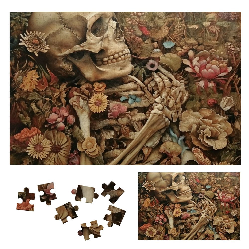 JRXY Skeleton Human Mushrooms Wooden Jigsaw Puzzle for Adults and Kids ...