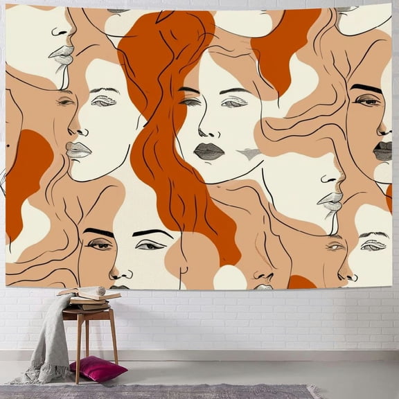 JRXY Smiling Faces Pattern Tapestry Painting