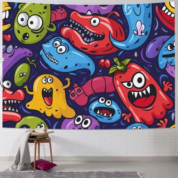 JRXY Smiling Faces Pattern Tapestry Painting