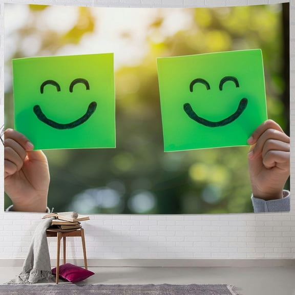 JRXY Smiling Faces Pattern Tapestry Painting