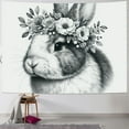 thumbnail image 1 of JRXY Spring Bunny with Flower Tapestry Painting, 1 of 6