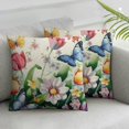 thumbnail image 1 of JRXY Spring Floral Throw Pillows Cover Set of 2 Pink Tulip Flower Pillow Covers Lavender Dandelion Butterfly Decorative Pillow Case for Farmhouse Patio Sofa Couch White, 1 of 6