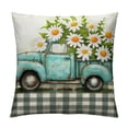 thumbnail image 1 of JRXY Spring Pillow Covers Daisy Floral Throw Pillow Covers Blue Car Gray and White Buffalo Decorative Cushion Cases Spring Home Decor for Couch Bed Holiday White, 1 of 5