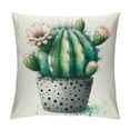 thumbnail image 1 of JRXY  Square Throw Pillow Covers Green Plant Pot Cartoon Cactus Cacti Red Flowers Home Decorative Cushion Case Succulent Accent Pillow Protector (Dot Pot) White, 1 of 5