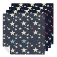 thumbnail image 1 of JRXY Stars Americo Makk Silk Screen Polyester Cloth Napkins for Farmhouse Party Dining Table Decor Gift 4 PCS, 1 of 7