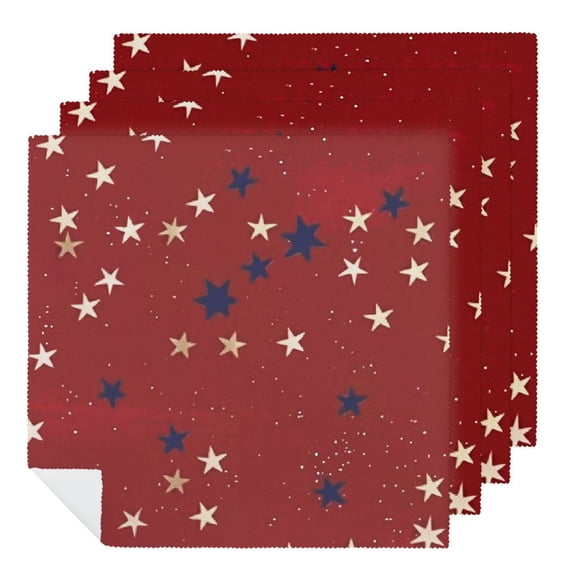 JRXY Stars Love Cloth Napkins Set of 6, Reusable Machine Washable Polyester Fabric for Events Farmhouse Party Dining Table Decor 6 PCS