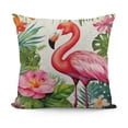 thumbnail image 1 of JRXY Summer Pillow Cover Flamingo Floral Decor Tropical Green Leaf Farmhouse Seasonal Decorative Throw Pillow Case for Home Sofa Couch 20x20in, 1 of 5