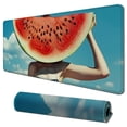 thumbnail image 1 of JRXY Summer Whimsy Watermelon Slice Mouse Pad, 31.5 x 11.8 Inch Extended Size, Highly Durable Design, Superior Control Surface, Non-slip Rubber Base, Water-resistant Coating 31.5x11.8 in, 1 of 6