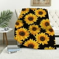 thumbnail image 1 of JRXY  Sunflower Gifts Blanket, Double Sided Print Throw Soft Warm Lightweight Blanket for Women Birthday Christmas, Home Living Room Decor Black White, 1 of 6