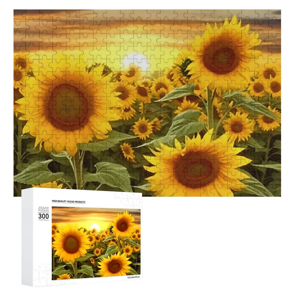JRXY Sunflowers Wooden Jigsaw Puzzle for Adults and Kids - Impossible ...