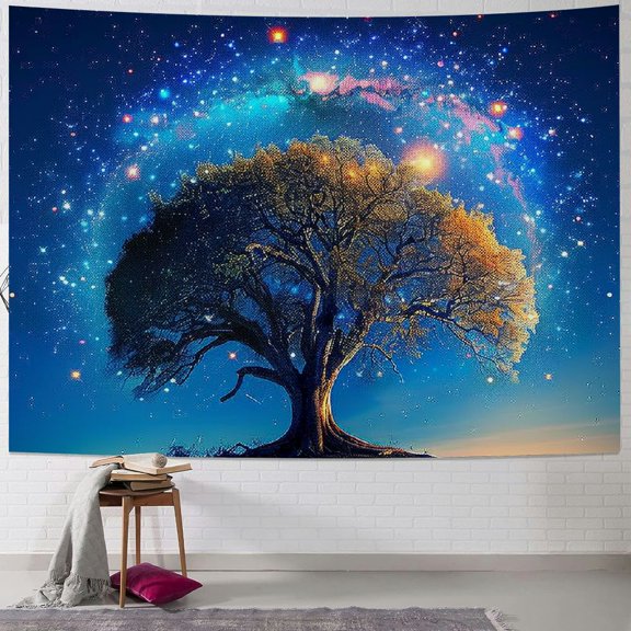 JRXY Tapestry Tree of Life Tapestry Space Wall Tapestry Galaxy Tapestry Starry Night Tapestries Wall Hanging for Bedroom Aesthetics Living Room Dorm Office 40x30inch