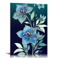 thumbnail image 1 of JRXY  Teal Lily Flower Wall Art Abstract  Large Picture Canvas Print Wall Painting Modern Artwork Wall Décor for Bedroom Living Room Bathroom Office pattern2, 1 of 4