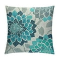 thumbnail image 1 of JRXY  Teal White Turquoise Blue Gray Dahlia Throw Pillow Cover Repeat Dots Pattern Floral Modern Pillow Case 18x18 Inch Decorative Men Women Boy Girl Room Cushion Cover for Home Couch Bed White, 1 of 5