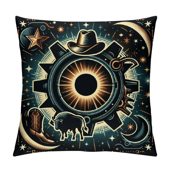 JRXY Texas Solar Eclipse 2024 Party Total USA Map Totality Throw Pillow White