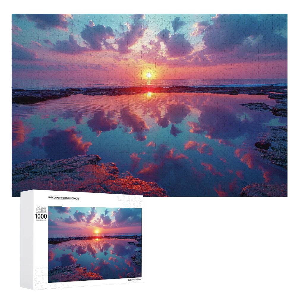 JRXY The Sky and Rocky Ground Under Sunlight Wooden Puzzle Challenging ...
