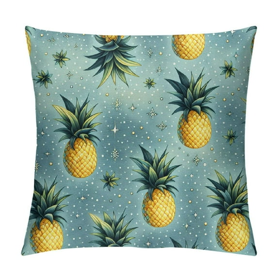 JRXY  Throw Pillow Case Watercolor Pineapple Square Cushion Cover Standard Pillowcase for Men Women Home Decorative Sofa Armchair Bedroom Livingroom White