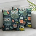 thumbnail image 1 of JRXY Throw Pillow Cover Cushion Covers Pillow Cases Gray Black Orange Owls Car Bedroom 2 Packs White, 1 of 6
